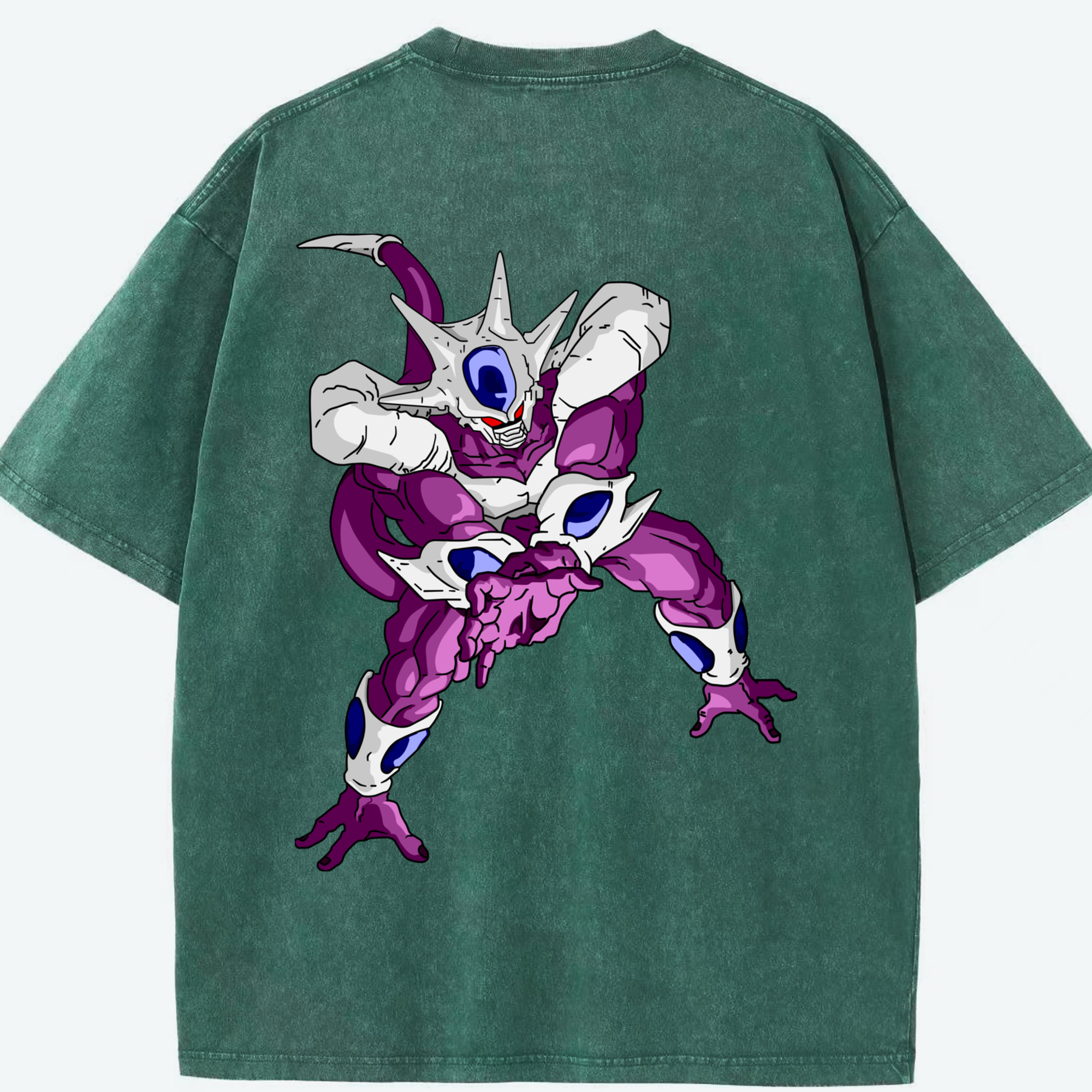 （画像用） ドラゴンボール クウラ DRAGON BALL Cooler Coora 綿100% ヴィンテージ風 半袖Tシャツ（背面プリント）